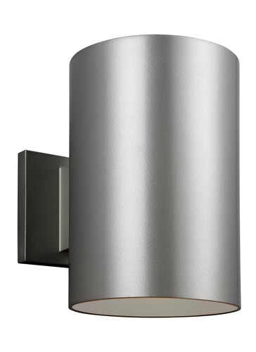 Cylinders 9" Outdoor Wall Light in Painted Brushed Nickel