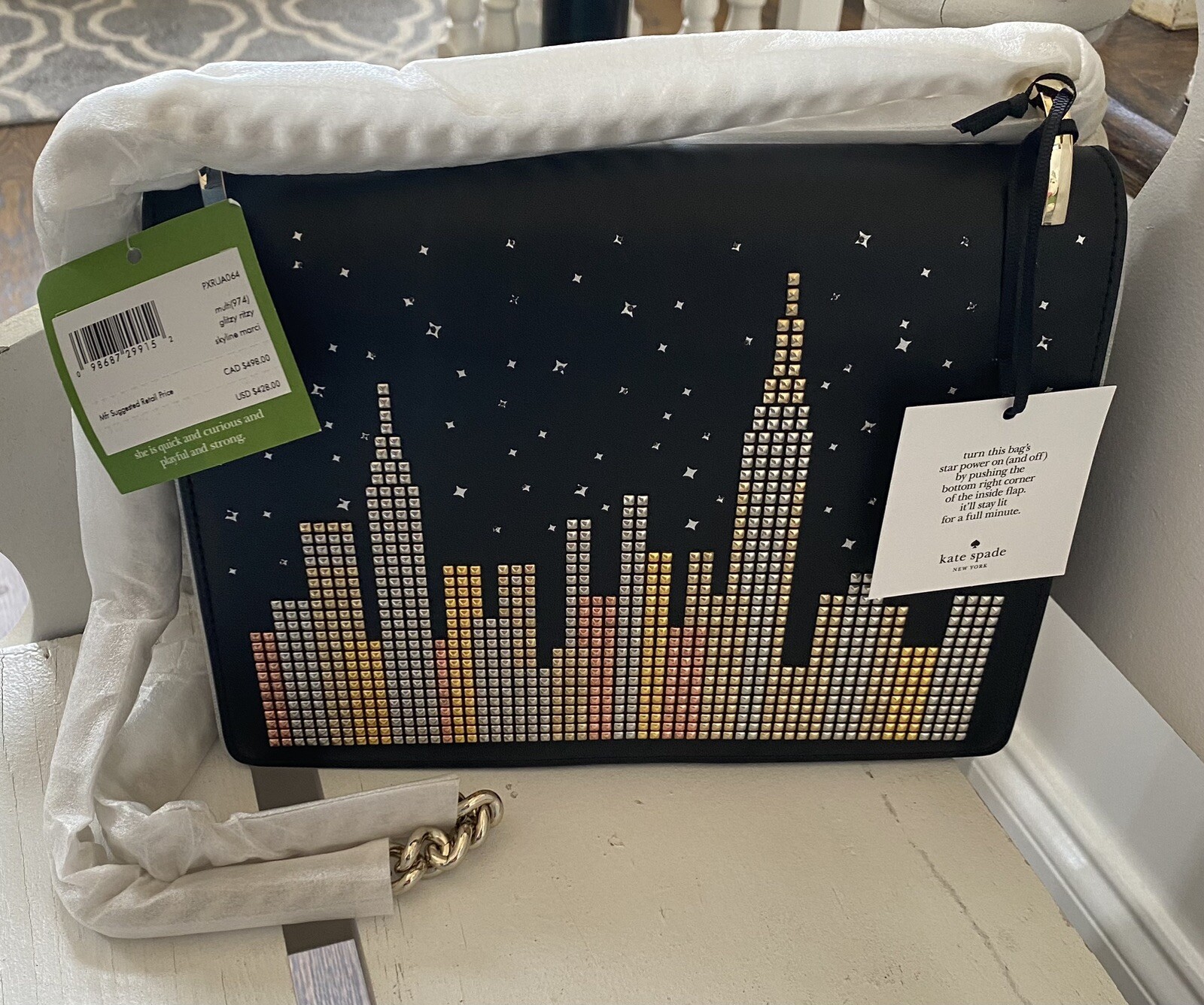 Kate Spade Marci Light up Bag NY City Glitzy Ritzy Skyline shoulder bag