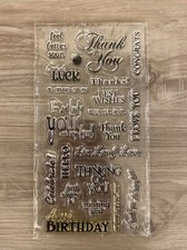Thank You Sayings Cling Stamp Set. Excellent Condition.