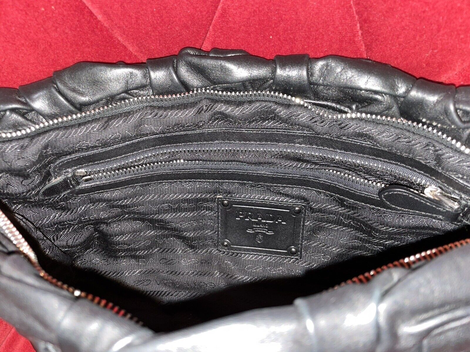 PRADA Black Leather Clutch 100%  Authentic - image 16