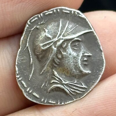 Rare Mint Ancient Bactrain King Antimachos I Pure Silver Coin 3,0 Gramm E