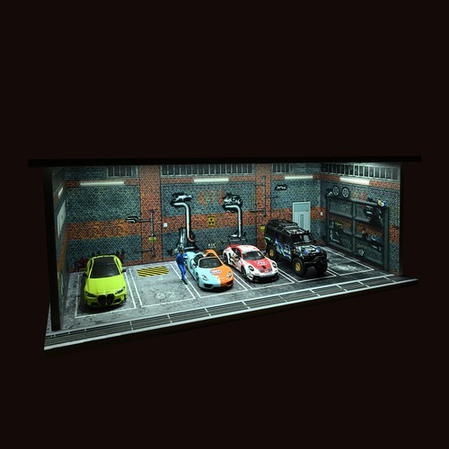 1/64 Diorama Diecast Garage Model LED Parking Lot Scene Display Model AU Stock - Picture 139 of 191