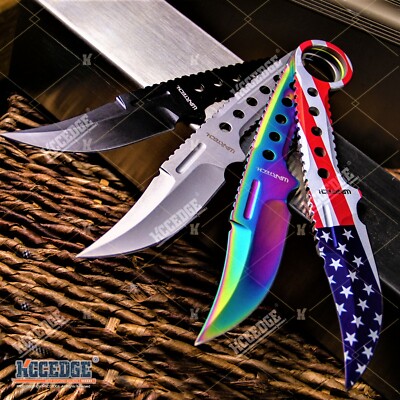 8.25'' FULL TANG RAZOR SHARP FIXED BLADE TACTICAL EDC KNIFE w/ KYDEX STYLE SHEATH