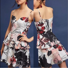 NWT black halo Anthropologie Milana dress 0 mini sleeveless Xs