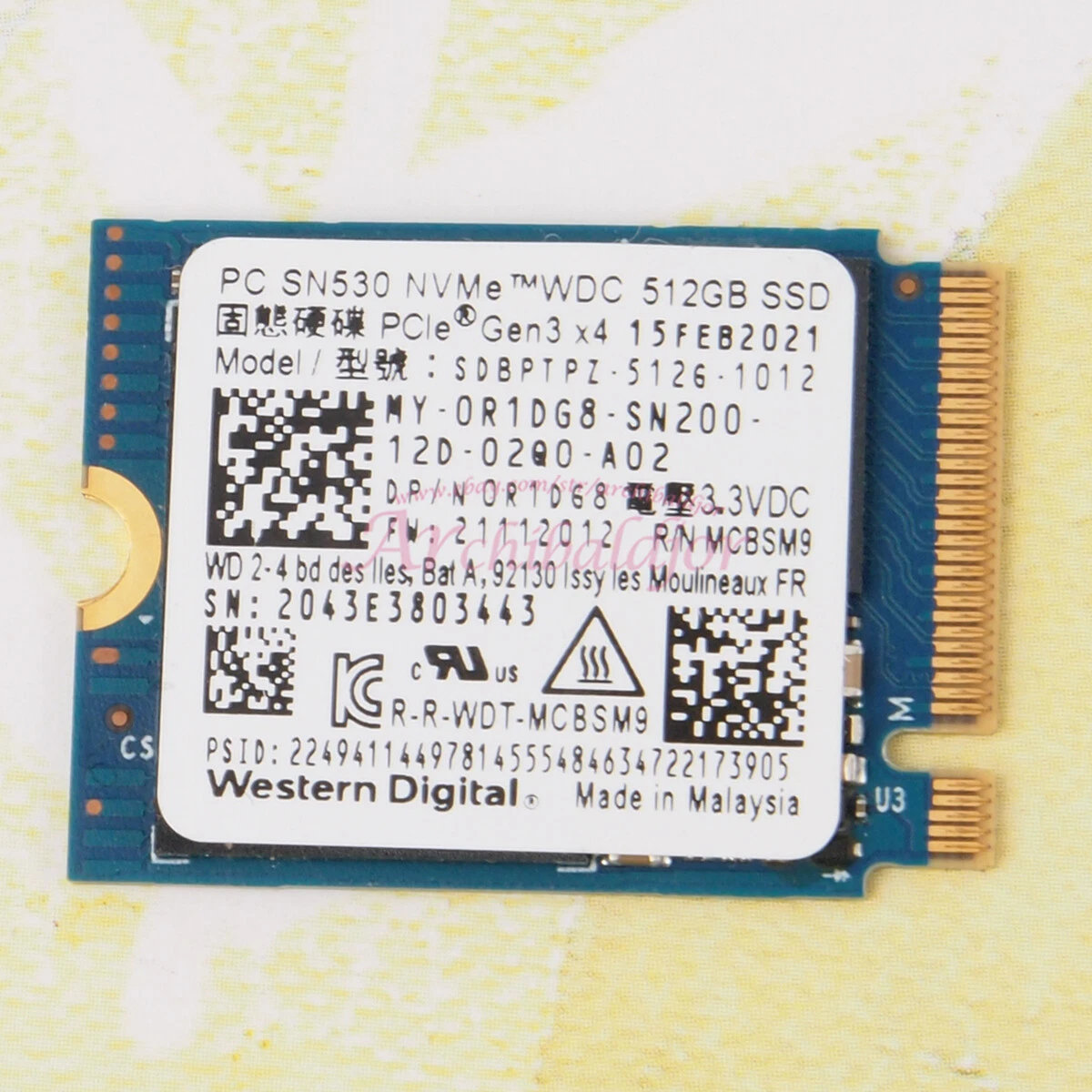 WD SN530 512 GB 256 GB NVMe SSD M.2 2230 For Surface Pro 7+ 8 Steam Deck