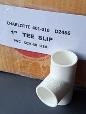 1" TEE - Plumbing Pipe Fitting PVC Schedule 40, 1 inch SxSxS CP401-010 