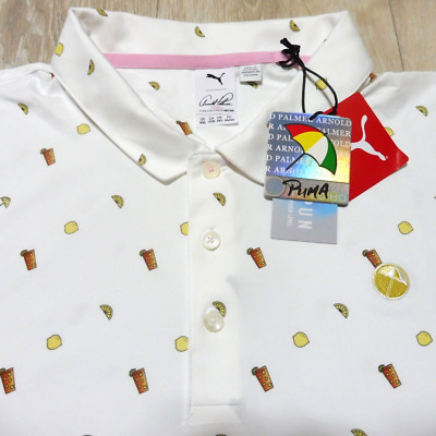 ARNOLD PALMER PUMA Mens 2XL XXL LEMONS POLO SHIRT AP CLOUDSPUN COCKTAIL ICED TEA
