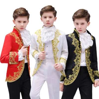 Jungen Kinder Court Hussar Anzug Jacke Blazer Hose Bestickt Kostüm - Bild 1 von 4