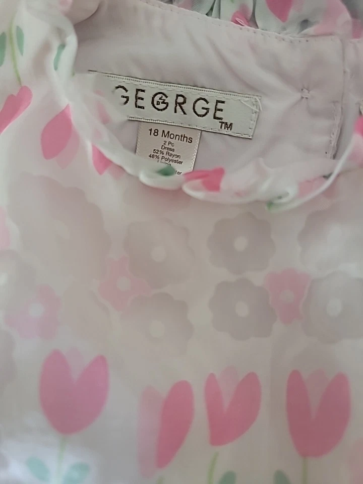 Elegante vestido de fantasía para niñas pequeñas talla 18 meses fiesta de verano cumpleaños George  Foto 3 de 3