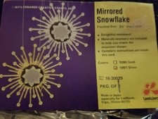 LeeWards MIRRORED SNOWFLAKE Silver Vtg Sequin Bead Christmas Ornament Kit