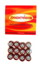 12 Brightvision Redline Bearing Wheels - 12 Medium Size Deep Dish Dull Chrome