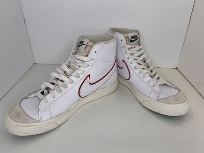 Nike Men's Blazer Mid '77 White University Red Shoes DQ0796-100 Size 8.5