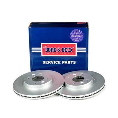 2x BORG & BECK Brake Disc BBD4317 FOR Kangoo Logan Clio Megane Twingo Sandero MC