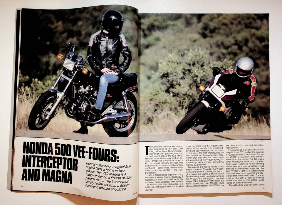 1984 July Cycle Motorcycle Magazine Honda VF500F Interceptor Magna V65 Sabre - Image 4 of 4