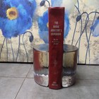 VTG BLENKO Clear Ice Half Moon Glass Bookends Hand Crafted (Set of 2)