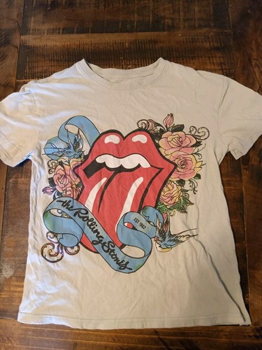 The Rolling Stones Womens T-Shirt XS Gray Short Sleeve Est.1962 Logo