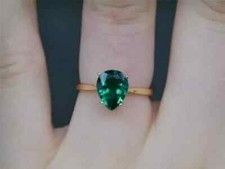 Natural Green Emerald 1.40Ct Pear Cut Engagement Ring 14K Yellow Gold Plated
