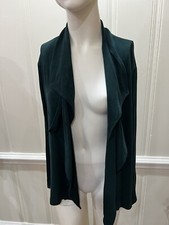 Chico's Travelers Large Green Stretch Double Lapel Open Cardigan Jacket