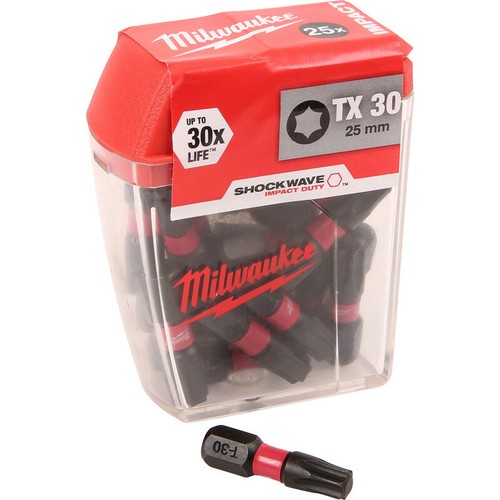MILWAUKEE Bit Shockwave Punte per Avvitatore ad Impulsi | Confezione 25 Inserti - Picture 2 of 14