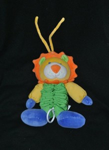 Peluche Doudou Lion Zig Zag Musical Auchan Jaune Orange Vert Bleu Ttbe Ebay