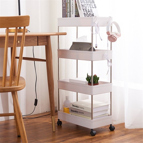 4Tier Narrow Kitchen Trolley Rolling Storage Rack Holder Shelf Organiser Wheels - Picture 7 of 11