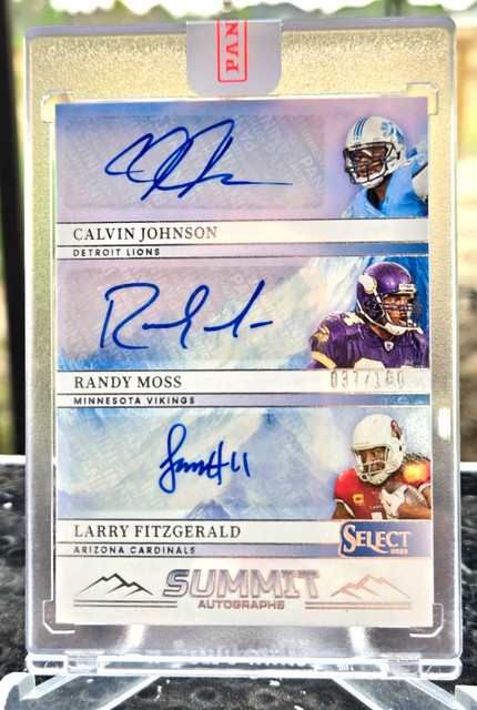 2025 Panini Select Summit Autographs Moss, Fitzgerald, Johnson! #ed to /100! SP!