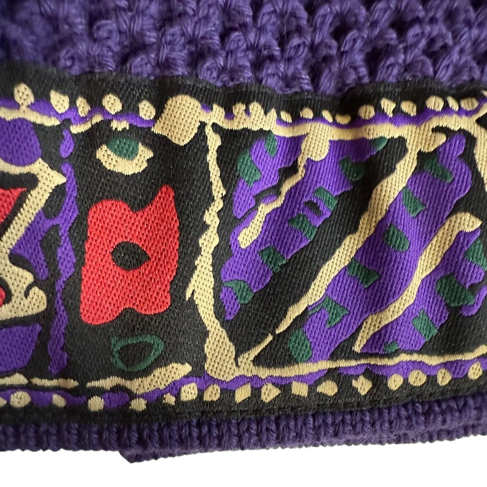 Sombrero Tejido Tortuga 100% Lana Forrado Estampado Geométrico Unisex Púrpura Invierno Foto 2 de 4