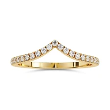 1/4 Ctw Lab Grown Diamond Chevron Wedding Band Ring 14K Or 18K Gold