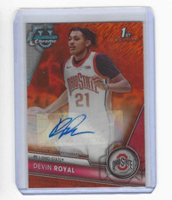 2023-24 Bowman Chrome U Devin Royal Auto Orange Shimmer Refractor #24/25 Card