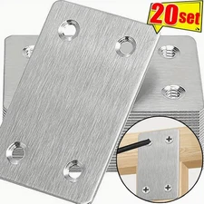 Stainless Steel Right Angle Corner Brackets for Wood Shelves - 20 Set