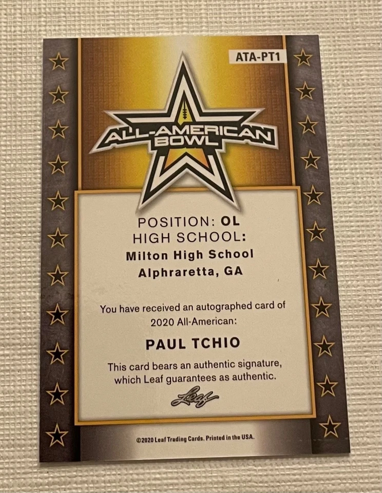 2020 Paul Tchio Leaf All American Shimmer Auto #4/4 - Image 2 of 2