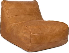 Modora Bean Bag Chair Lounger, Copper Harbor Vegan Leather