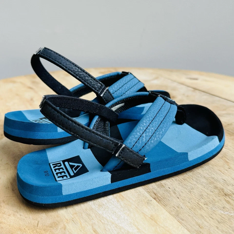 Sandalias REEF Ahi para niños talla 9/10 chanclas correa para el tobillo playa piscina zapatos azules Foto 2 de 4