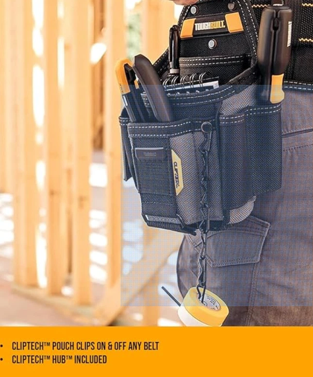 TOUGHBUILT TB-CT-34 Small Electrician's  Tool Belt Pouch Utility Waist Bag - Image 3 of 3