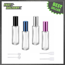 Refillable Glass Perfume Bottle Set, 10ml Travel Atomizers for Fragrance, 4