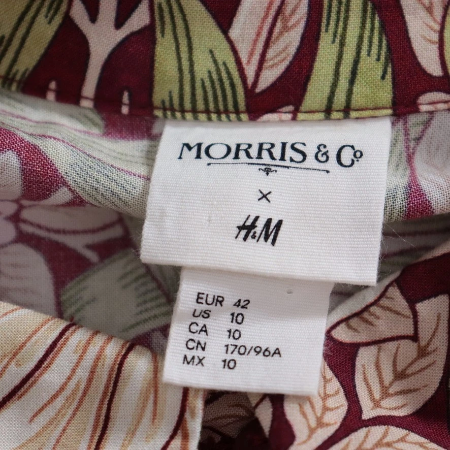 Vestido Camisa Midi Morris & Co x H&M Mujer Talla 14 10US Multi Floral Manga Larga Foto 3 de 4