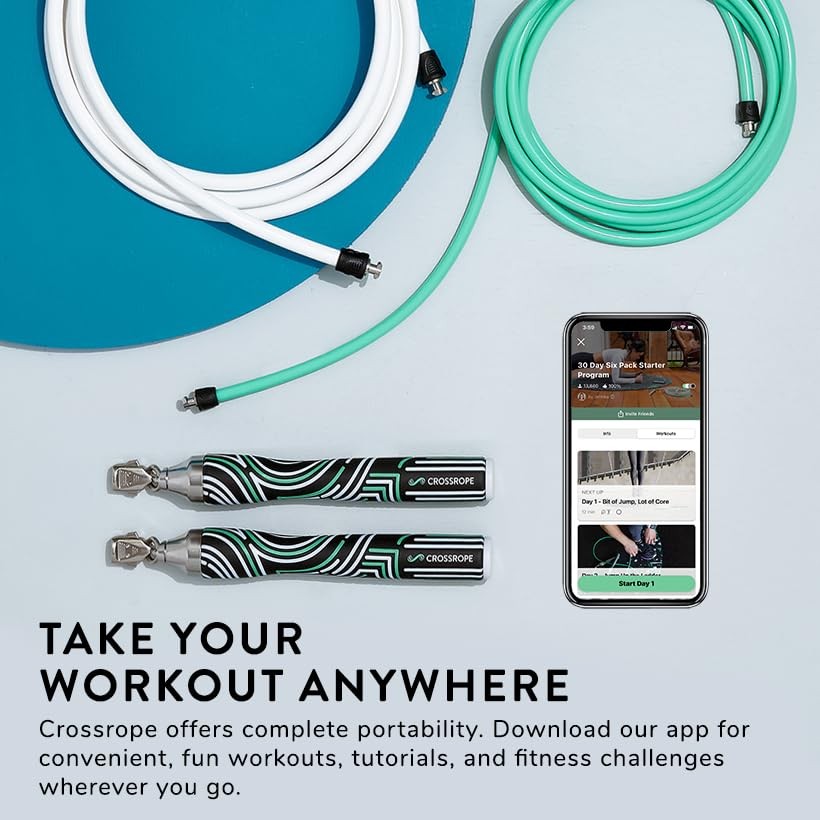 Crossrope Get Lean Set - Weighted Jump Rope- 1/4 LB and 1/2 LB