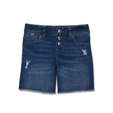 Wonder Nation Girls Denim Shorts Size XL 16-18 Med Wash Distressed Frayed Hem