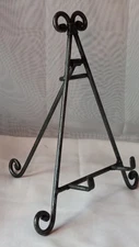 Vtg Wrought Iron Decorative  Picture Plate Art Easel Display Stand 11" #B  TN#2