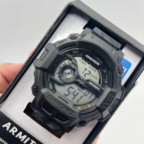 Armitron Pro Sport Watch Men 52mm Black Camo Digital Day Backlight New Battery - Picture 16 of 17