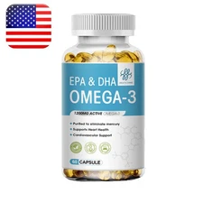 Omega 3 Fish Oil Capsules 3x Strength 1200mg EPA & DHA,Highest Potency Caps