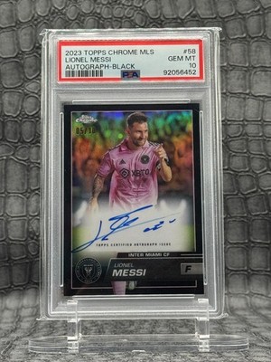 2023 Topps Chrome MLS - Lionel Messi Black Auto 5/10! PSA 10 Gem! #58