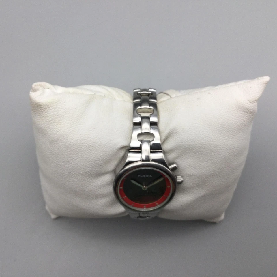 Reloj Fossil Big Tic Mujer 24mm Tono Plateado ES-9651 Círculo Batería Nueva 5.75" Foto 3 de 4