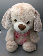Yellow Glitter Eye Brown Cream Puppy Dog 11  Plush Stuffed Animal 2017 Valentine