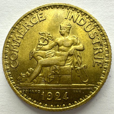 M&uuml;nze Frankreich Francaise 1 Franc 1924, 23 mm, vz ca. Stempelglanz
