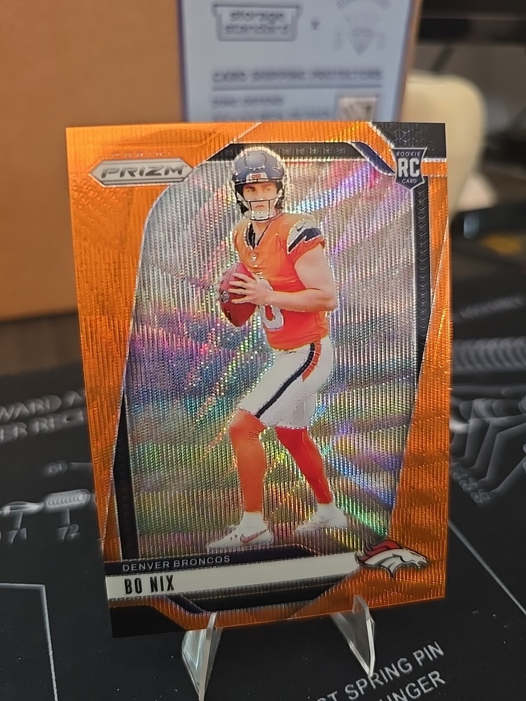 2024 Panini Prizm - Rookies Bo Nix #309 Orange Wave Prizm /60 (RC)
