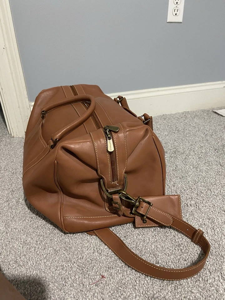 De Colección Hartmann Cuero Lona Bolso Médico Equipaje de Mano Gimnasio Viaje Marrón Correa Etiqueta de Identificación Foto 4 de 4