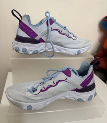 Nike React Element 55 Psychic Blue Running Turnschuhe Uk Größe 3,5 0552 F1