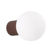 Wandlampe Glas Aluminium Braun Bad Rund G9 IP44 H:12 Cm Wandleuchte Badezimmer