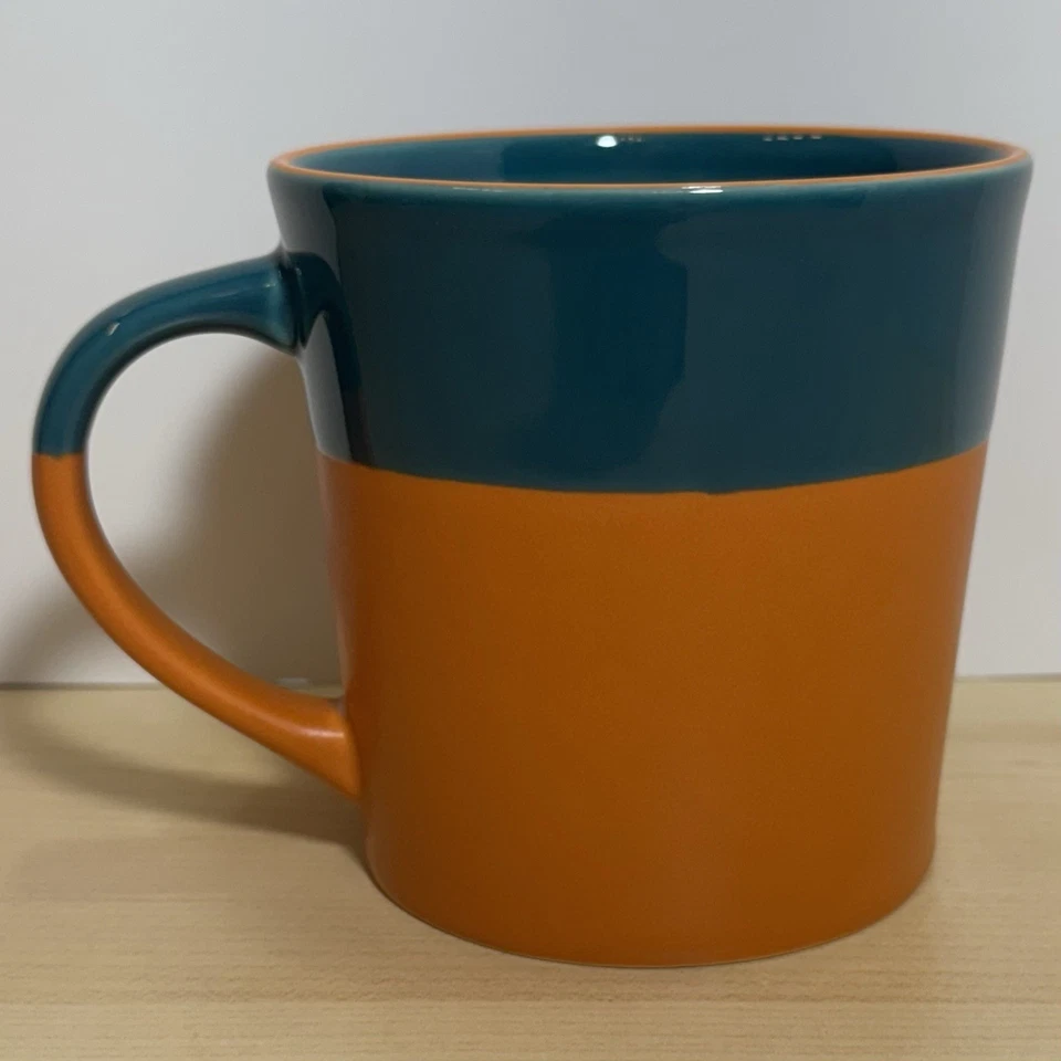 Taza de café Starbucks retirada verde azulado naranja floral 17 oz taza de cerámica 2006 Foto 3 de 4